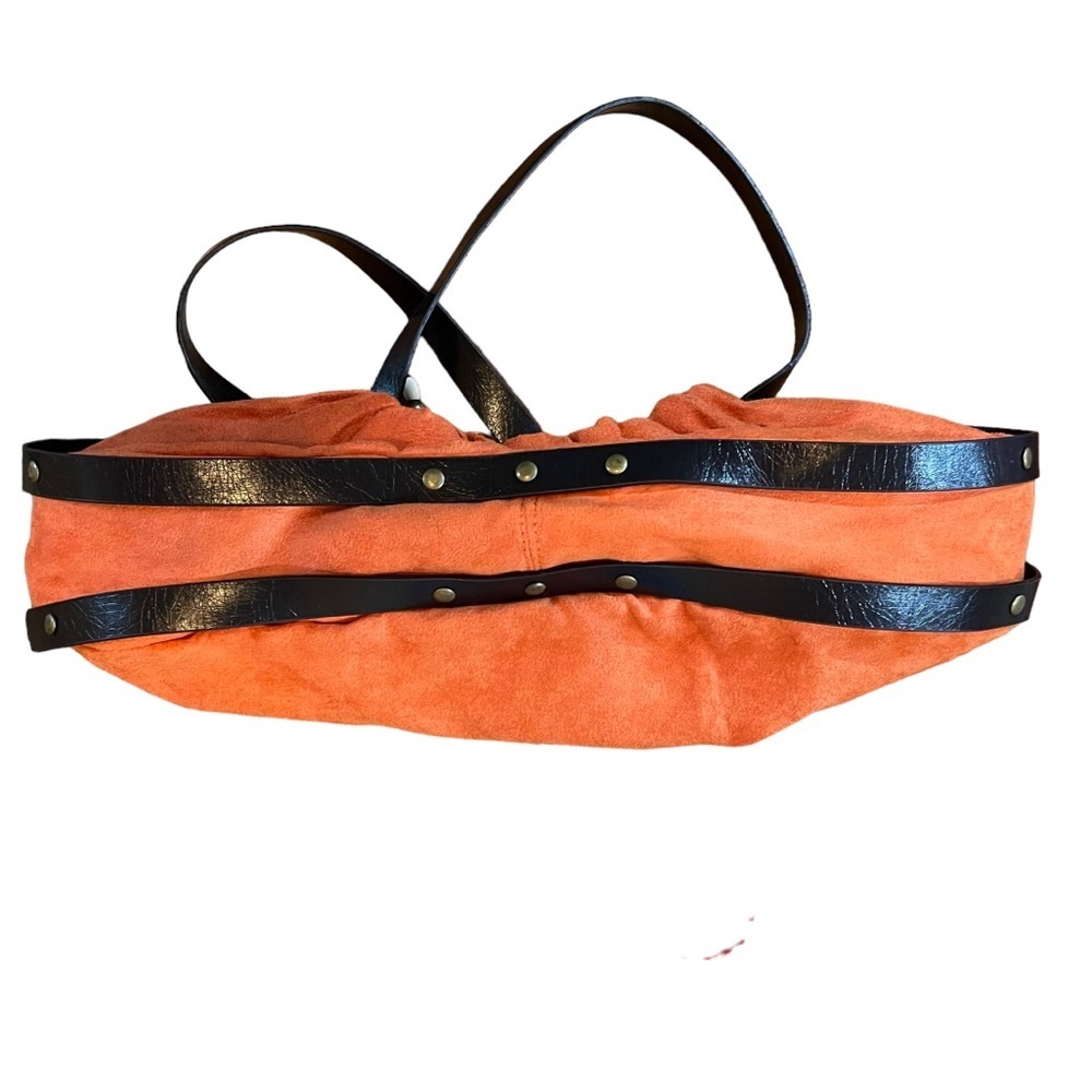 Lulu Boho Faux Suede & Leather Hobo Shoulder Bag with Chain and Bead Detailing - Picture 4 of 5